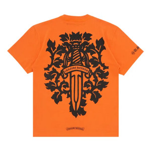 T Shirts: Chrome Hearts Vine Dagger T-shirt Orange/Black