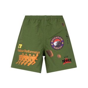 Travis Scott: Travis Scott Running Wild Shorts Olive