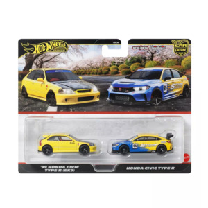 Hot Wheels Premium Car Culture 2 Pack 99 Honda Civic Type R EK9 & Spoon FL5