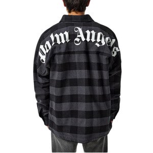 Palm Angels: Palm Angels Classic Logo Overshirt Black/Grey/White