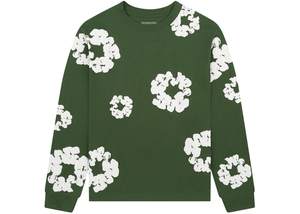 Denim Tears: Denim Tears Long Sleeve Cotton Wreath T-shirt Green