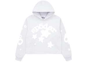 Sp5der Women's Cropped Beluga Hoodie Heather Grey