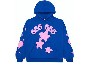 Sp5der: Sp5der Beluga Hoodie Blue