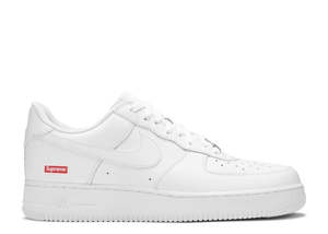 Us12: Supreme x Air Force 1 Low Box Logo - White