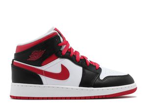 7y: Air Jordan 1 Mid GS White Very Berry