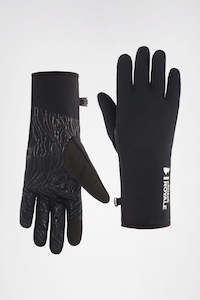 Gloves: MONS ROYALE Unisex Amp Merino Fleece Gloves Vert Lock Up Black