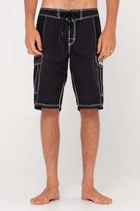 Boardshorts Mens: RUSTY Pick Pocket Elastic Waist Boardshort Black