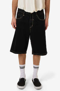 Shorts Mens: THRILLS Big Slacker Denim Short Black Rinse