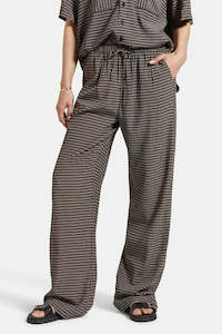 Pants Womens: BRIXTON Hudson Lounge Pant Washed Black Cinder Grey Diamond