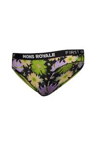 MONS ROYALE Womens Folo Brief Logo Aop Alpine Bloom