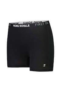 MONS ROYALE Womens Hannah Merino Hot Pants Logo Black