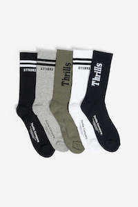 Socks: THRILLS Minimal Thrills 5 Pack Sock Multi