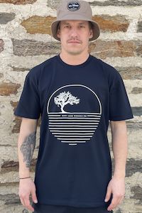 Base: BASE Wanaka Tree Stencil Tee Mens Navy