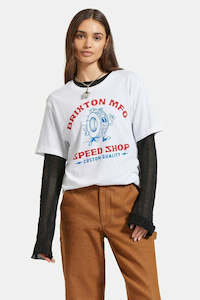 Brixton: BRIXTON Speed Shop Vintage Crew Tee White