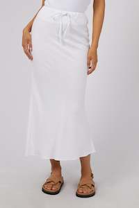 ALL ABOUT EVE Luxe Linen Maxi Skirt Vintage White