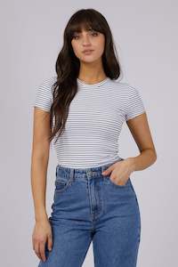 All About Eve: ALL ABOUT EVE Eve Rib Stripe Tee White