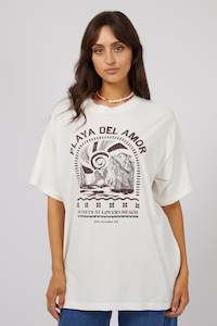 All About Eve: ALL ABOUT EVE Solar Oversized Tee Vintage White