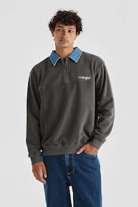 WRANGLER Collar Polar Sweat Slate Blue