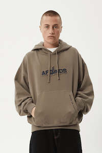 Hoodies Mens: AFENDS Antic Boxy Pull On Hood Fossil