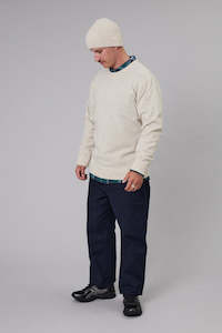 Knits Mens: JUST ANOTHER FISHERMAN Merino Sea Crew Ivory Marle