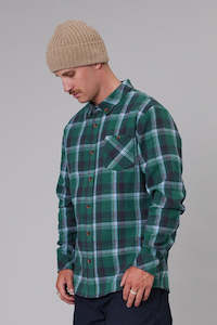 Shirts Mens: JUST ANOTHER FISHERMAN Boatyard Shirt Green Check