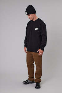 JUST ANOTHER FISHERMAN Quality Heavy Shore Ls Tee Black