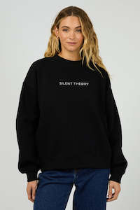 Crews Womens: SILENT THEORY Logo Crew Black