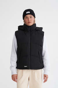 Down Vest Womens: HUFFER Womens Block Down Vest Black