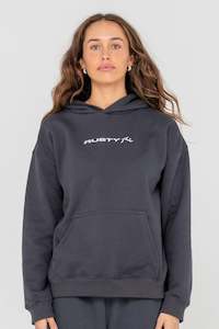 Hoodies Womens: RUSTY Rusty Essentials Os Hooded Fleece Carbon