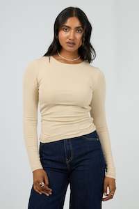 Tops Long Sleeve Womens: ALL ABOUT EVE Kylie Long Sleeve Top Oatmeal