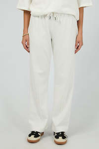 Trackies Womens: SILENT THEORY Nara Wide Let Trackpant Vintage White