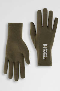 MONS ROYALE Unisex Volta Merino Glove Liners Vert Lock Up Dark Olive