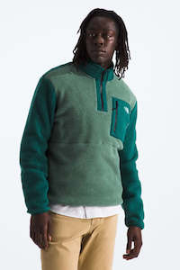 Crews Mens: THE NORTH FACE Mens Yumiori 1 4 Zip Fleece Duck Green Nori Tnf Black