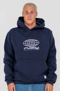 Hoodies Mens: RUSTY Internazionale Hooded Fleece Navy Blue