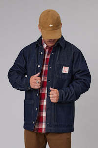 JUST ANOTHER FISHERMAN Channel Denim Shacket Dark Blue