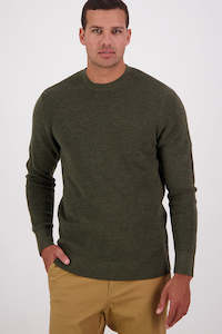 Knits Mens: SWANNDRI Otahu River Crew Dark Olive