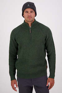 Knits Mens: SWANNDRI Chalky Island Waffle Jumper Dark Olive
