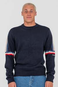 Knits Mens: RUSTY Moritz Knitted Crew Navy Blue