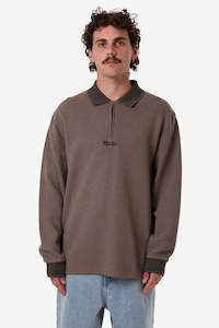 THRILLS Thrills Union Rugby Jacquard Polo Falcon Black