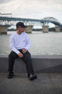 JUST ANOTHER FISHERMAN Quality Heavy Shore Ls Tee White