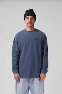 Tees Long Sleeve Mens: RPM V2 Sanded Ls Tee Navy Wash