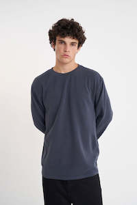 HUFFER Waffle Ls Sup Tee Asphalt