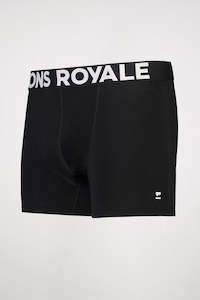 MONS ROYALE Mens Hold 'em Shorty Merino Boxer Logo Black