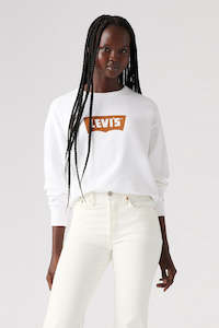 Crews Womens: LEVI'S Graphic Iconic Heritage Crew Vintage Bw