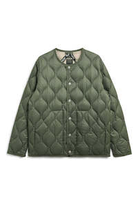 Down Jacket Womens: TAION Unisex Military Crew Neck Down Jacket Olive