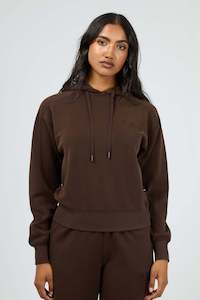 ALL ABOUT EVE Luxe Active Crop Hoodie Brown