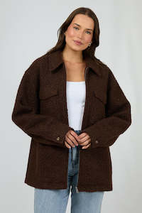 Jackets Womens: SILENT THEORY Romy Textured Jacket Brown