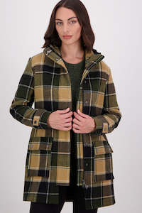Jackets Womens: SWANNDRI Annmore Merino Wool Overcoat Denver Check