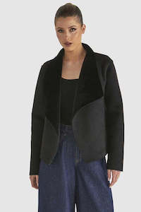 FATE + BECKER Behold Reversible Fur Jacket Black