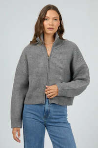 Knits Womens: ALL ABOUT EVE Bridie Knit Zip Through Charcoal